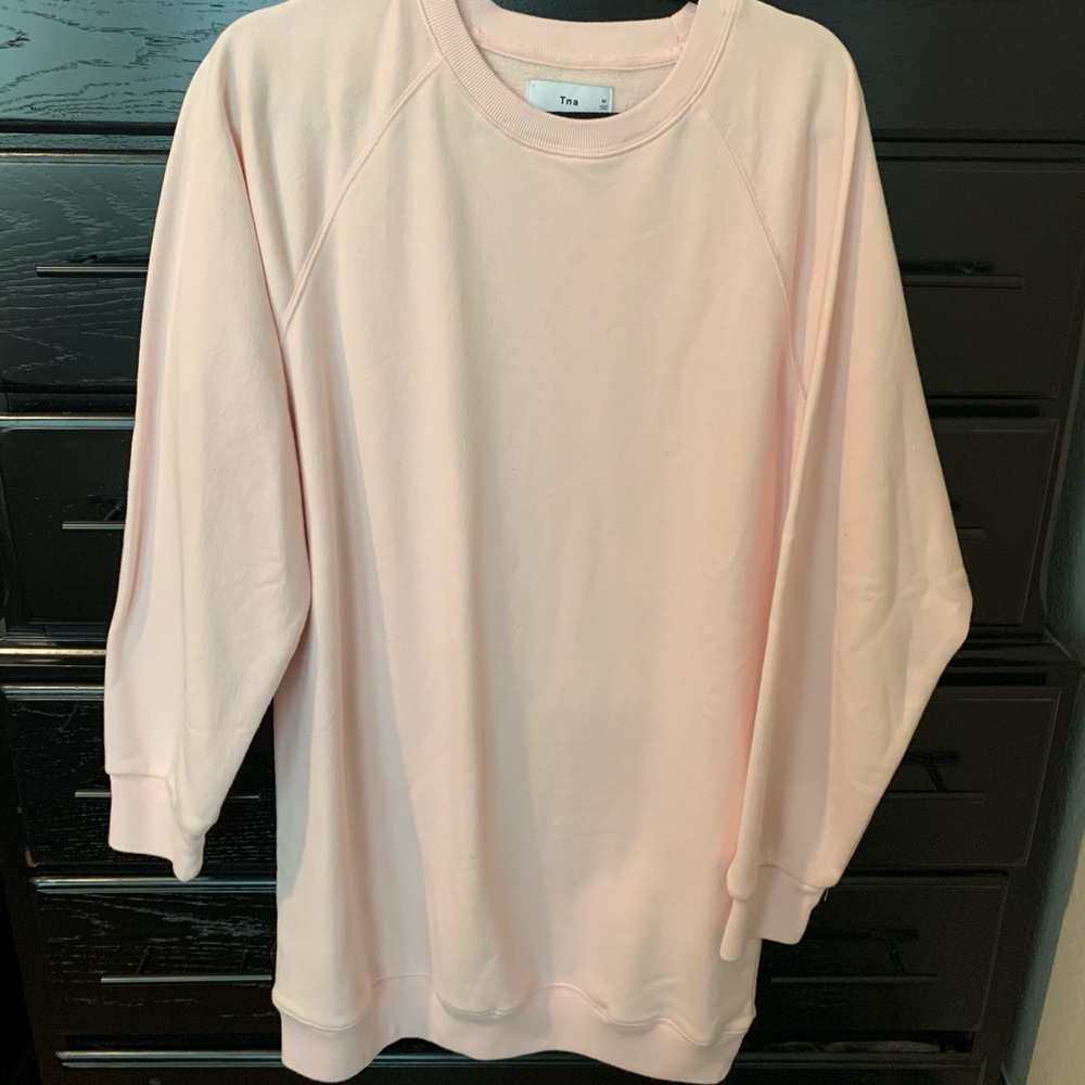 TNA - oversized baby pink sweatshirt dress